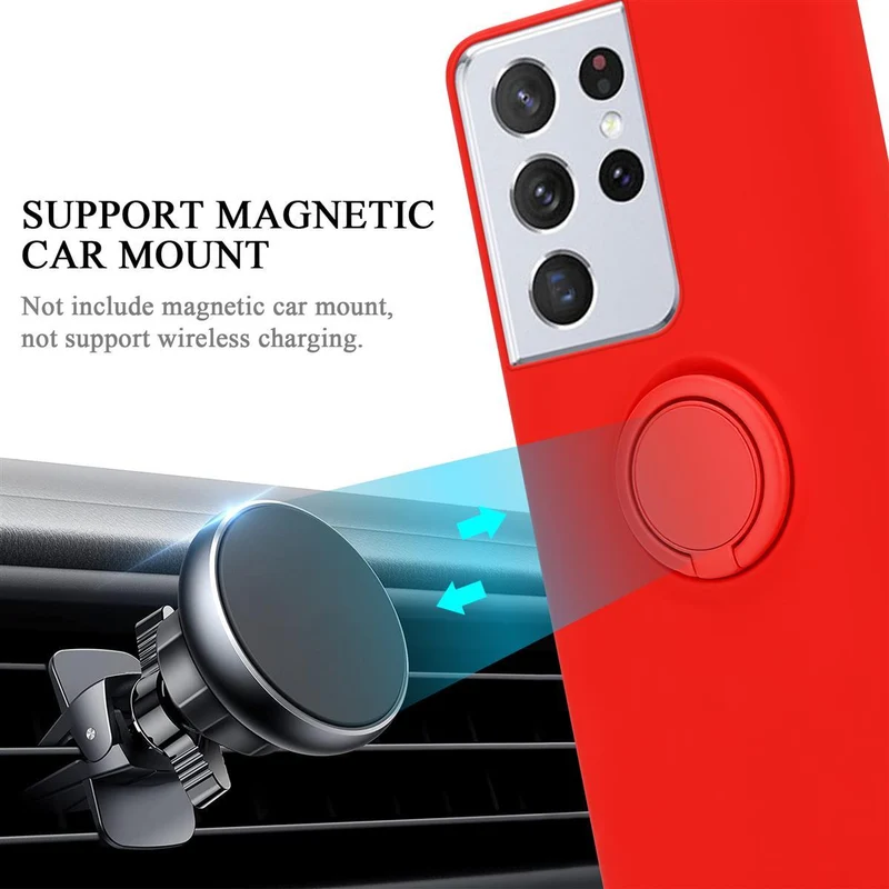 Cadorabo Hülle kompatibel mit Samsung Galaxy S21 ULTRA Schutzhülle aus flexiblem TPU Silikon mit Ring
