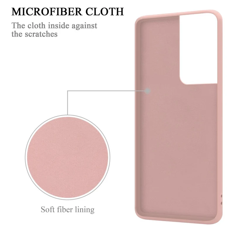 Cadorabo Hülle kompatibel mit Samsung Galaxy S21 ULTRA Schutzhülle aus flexiblem TPU Silikon mit Ring