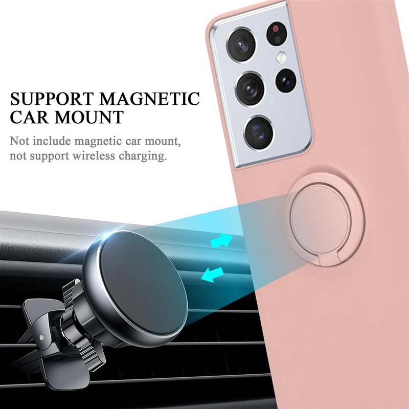Cadorabo Hülle kompatibel mit Samsung Galaxy S21 ULTRA Schutzhülle aus flexiblem TPU Silikon mit Ring
