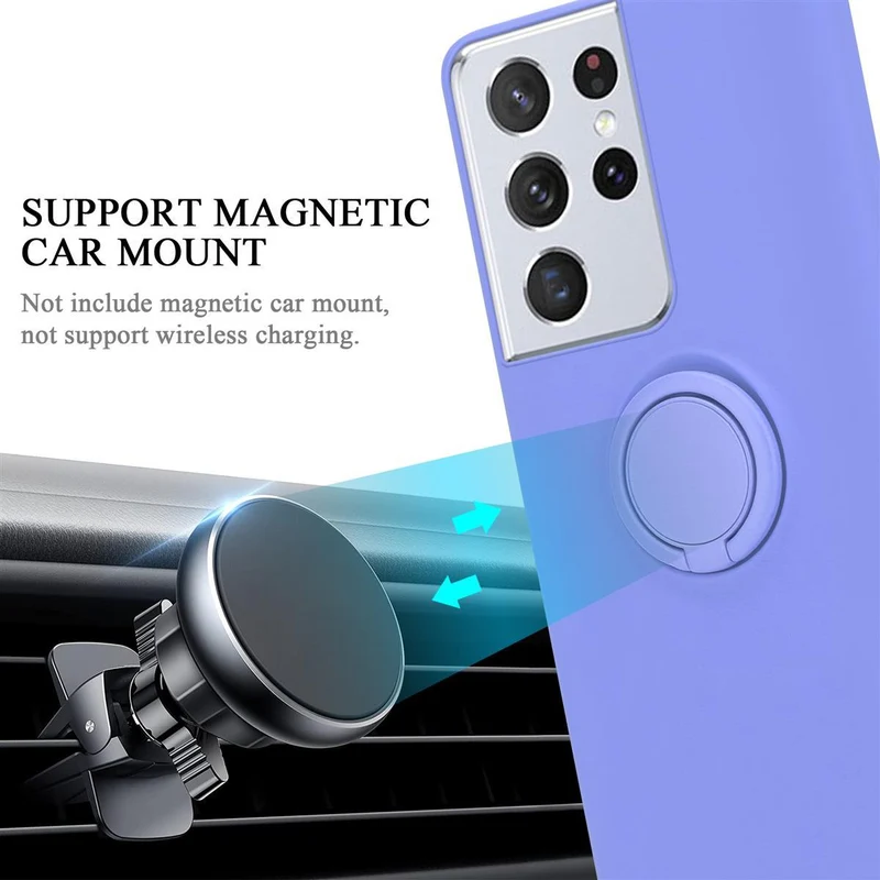 Cadorabo Hülle kompatibel mit Samsung Galaxy S21 ULTRA Schutzhülle aus flexiblem TPU Silikon mit Ring