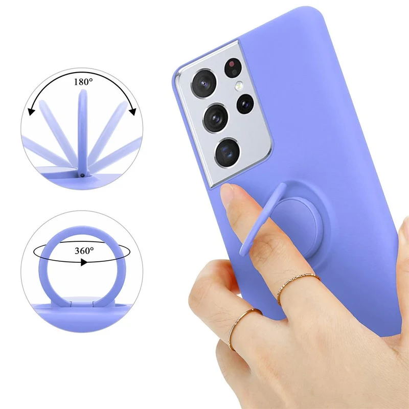Cadorabo Hülle kompatibel mit Samsung Galaxy S21 ULTRA Schutzhülle aus flexiblem TPU Silikon mit Ring