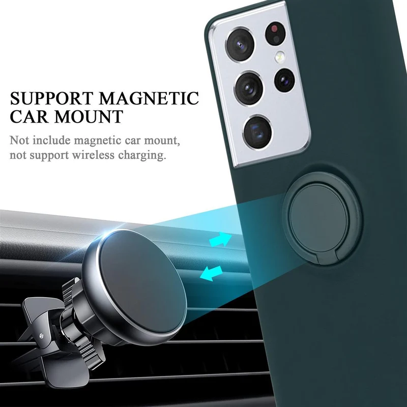 Cadorabo Hülle kompatibel mit Samsung Galaxy S21 ULTRA Schutzhülle aus flexiblem TPU Silikon mit Ring