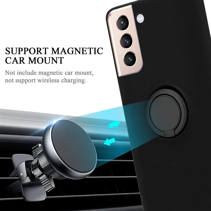 Cadorabo Hülle kompatibel mit Samsung Galaxy S21 PLUS Schutzhülle aus flexiblem TPU Silikon mit Ring