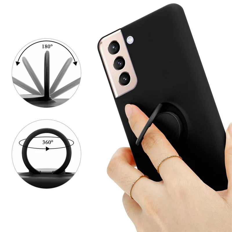 Cadorabo Hülle kompatibel mit Samsung Galaxy S21 PLUS Schutzhülle aus flexiblem TPU Silikon mit Ring