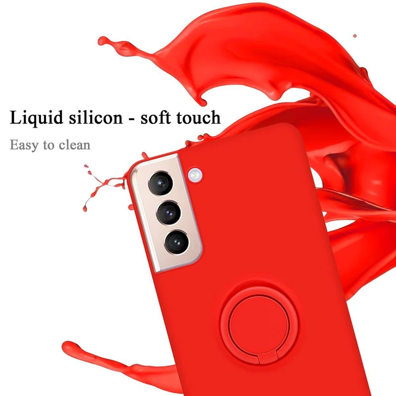 Cadorabo Hülle kompatibel mit Samsung Galaxy S21 PLUS Schutzhülle aus flexiblem TPU Silikon mit Ring