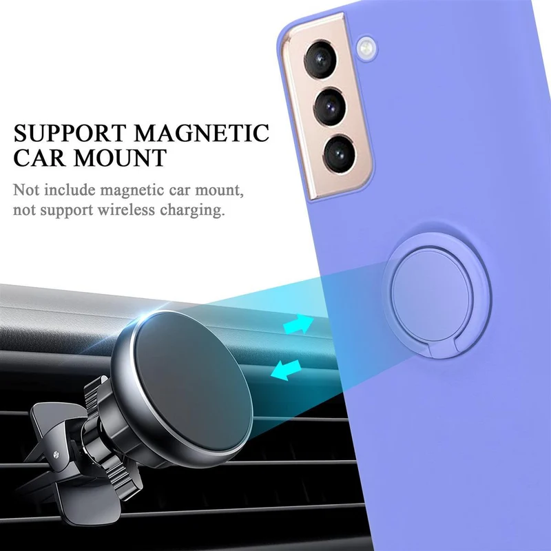 Cadorabo Hülle kompatibel mit Samsung Galaxy S21 PLUS Schutzhülle aus flexiblem TPU Silikon mit Ring