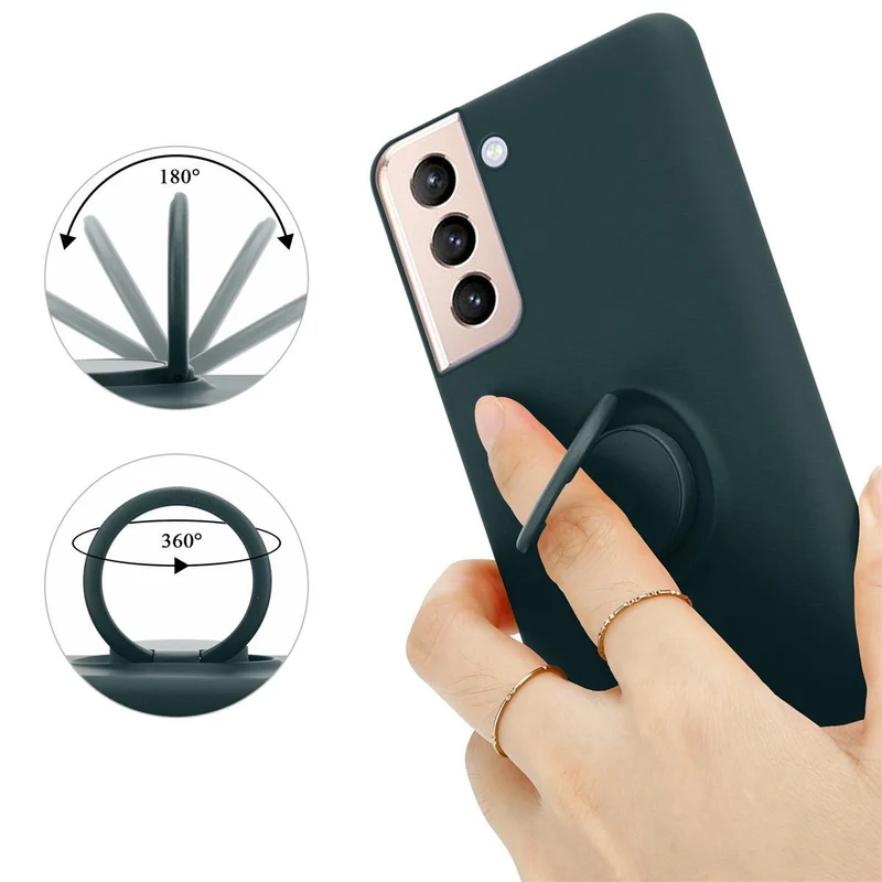 Cadorabo Hülle kompatibel mit Samsung Galaxy S21 PLUS Schutzhülle aus flexiblem TPU Silikon mit Ring