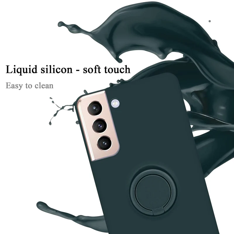 Cadorabo Hülle kompatibel mit Samsung Galaxy S21 PLUS Schutzhülle aus flexiblem TPU Silikon mit Ring