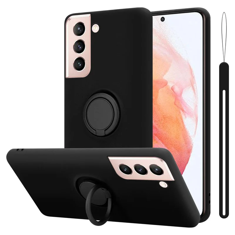Cadorabo Hülle kompatibel mit Samsung Galaxy S21 5G Schutzhülle aus flexiblem TPU Silikon mit Ring