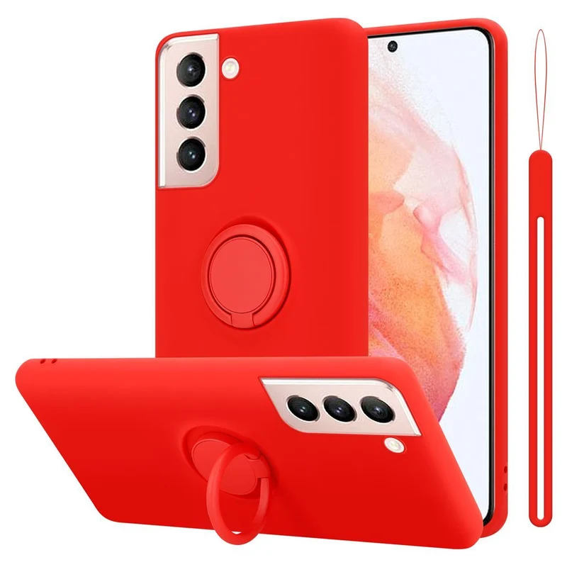 Cadorabo Hülle kompatibel mit Samsung Galaxy S21 5G Schutzhülle aus flexiblem TPU Silikon mit Ring