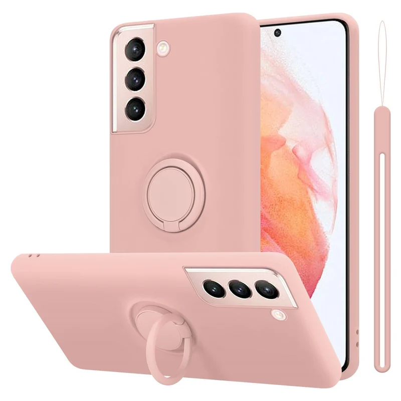 Cadorabo Hülle kompatibel mit Samsung Galaxy S21 5G Schutzhülle aus flexiblem TPU Silikon mit Ring