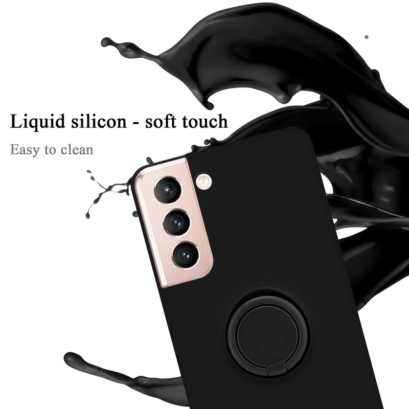 Cadorabo Hülle kompatibel mit Samsung Galaxy S21 5G Schutzhülle aus flexiblem TPU Silikon mit Ring