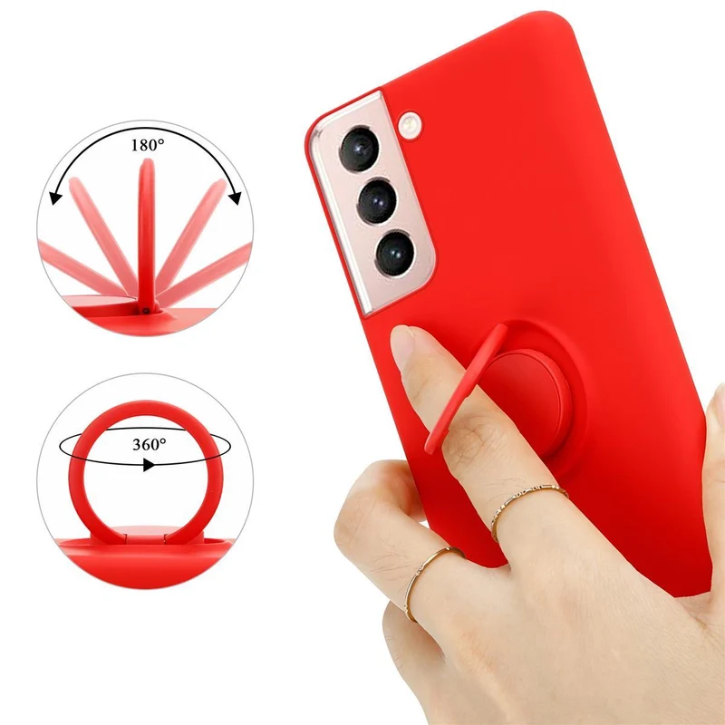 Cadorabo Hülle kompatibel mit Samsung Galaxy S21 5G Schutzhülle aus flexiblem TPU Silikon mit Ring