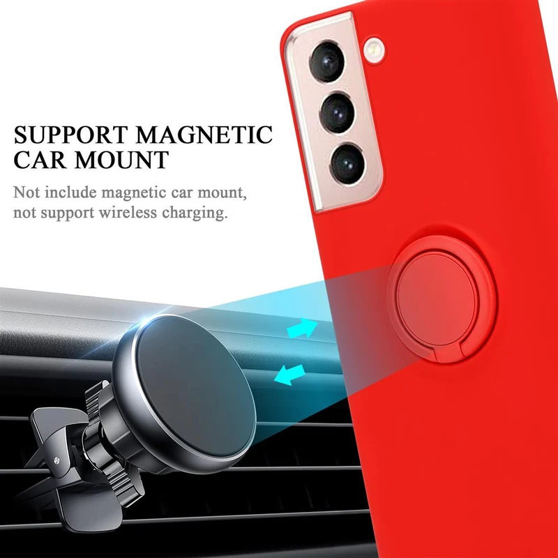 Cadorabo Hülle kompatibel mit Samsung Galaxy S21 5G Schutzhülle aus flexiblem TPU Silikon mit Ring