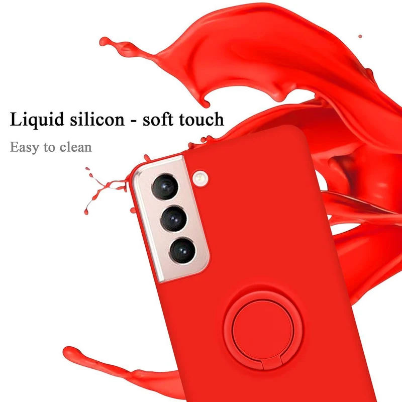 Cadorabo Hülle kompatibel mit Samsung Galaxy S21 5G Schutzhülle aus flexiblem TPU Silikon mit Ring