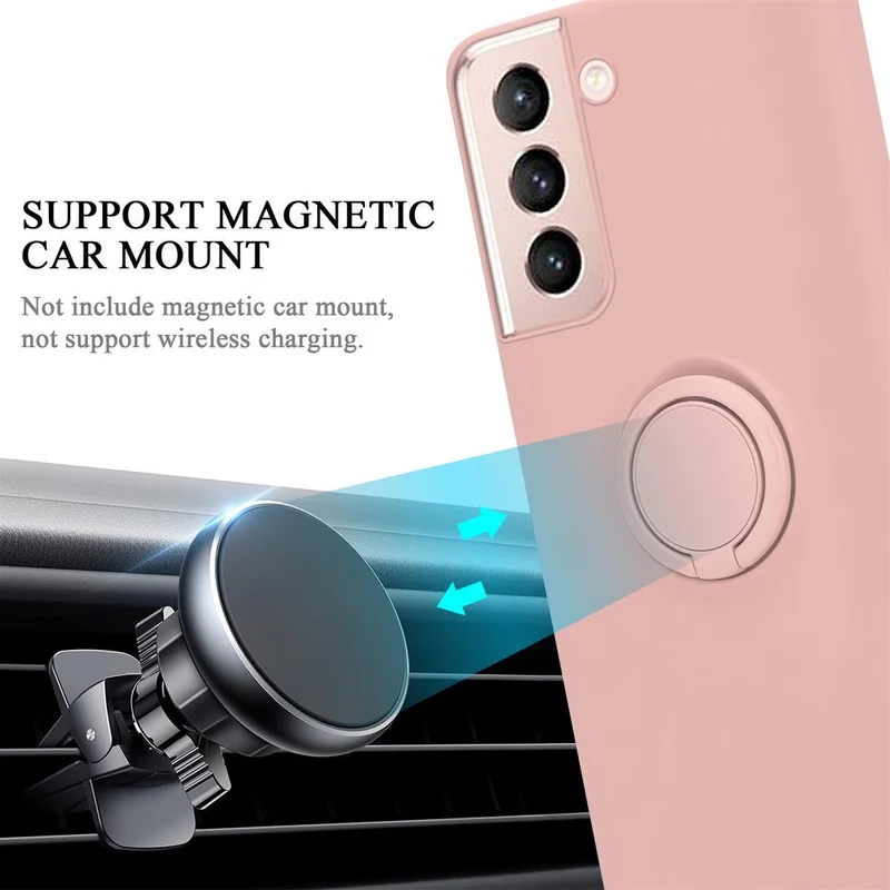 Cadorabo Hülle kompatibel mit Samsung Galaxy S21 5G Schutzhülle aus flexiblem TPU Silikon mit Ring