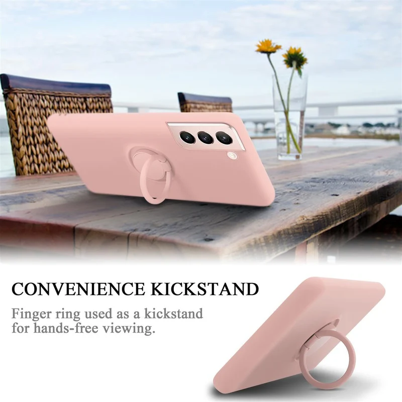 Cadorabo Hülle kompatibel mit Samsung Galaxy S21 5G Schutzhülle aus flexiblem TPU Silikon mit Ring