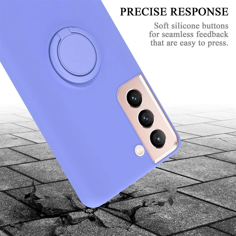 Cadorabo Hülle kompatibel mit Samsung Galaxy S21 5G Schutzhülle aus flexiblem TPU Silikon mit Ring