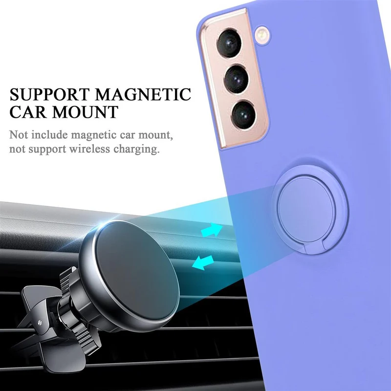 Cadorabo Hülle kompatibel mit Samsung Galaxy S21 5G Schutzhülle aus flexiblem TPU Silikon mit Ring