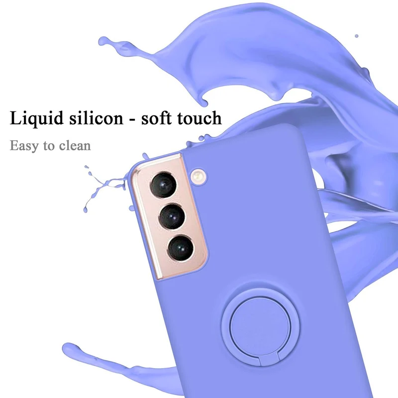 Cadorabo Hülle kompatibel mit Samsung Galaxy S21 5G Schutzhülle aus flexiblem TPU Silikon mit Ring