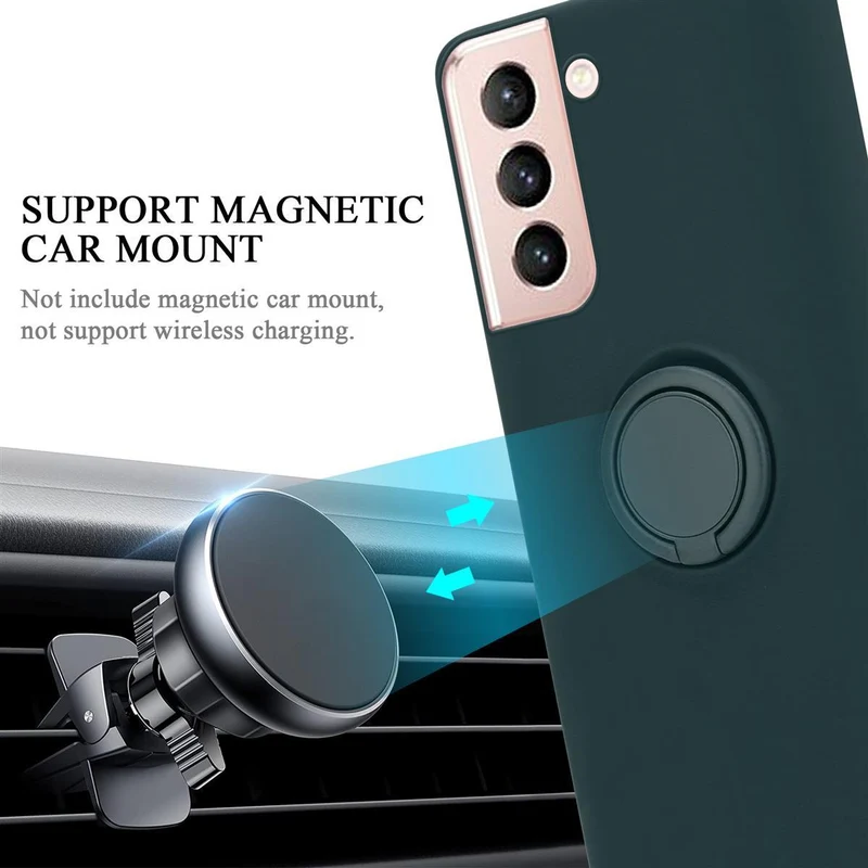 Cadorabo Hülle kompatibel mit Samsung Galaxy S21 5G Schutzhülle aus flexiblem TPU Silikon mit Ring