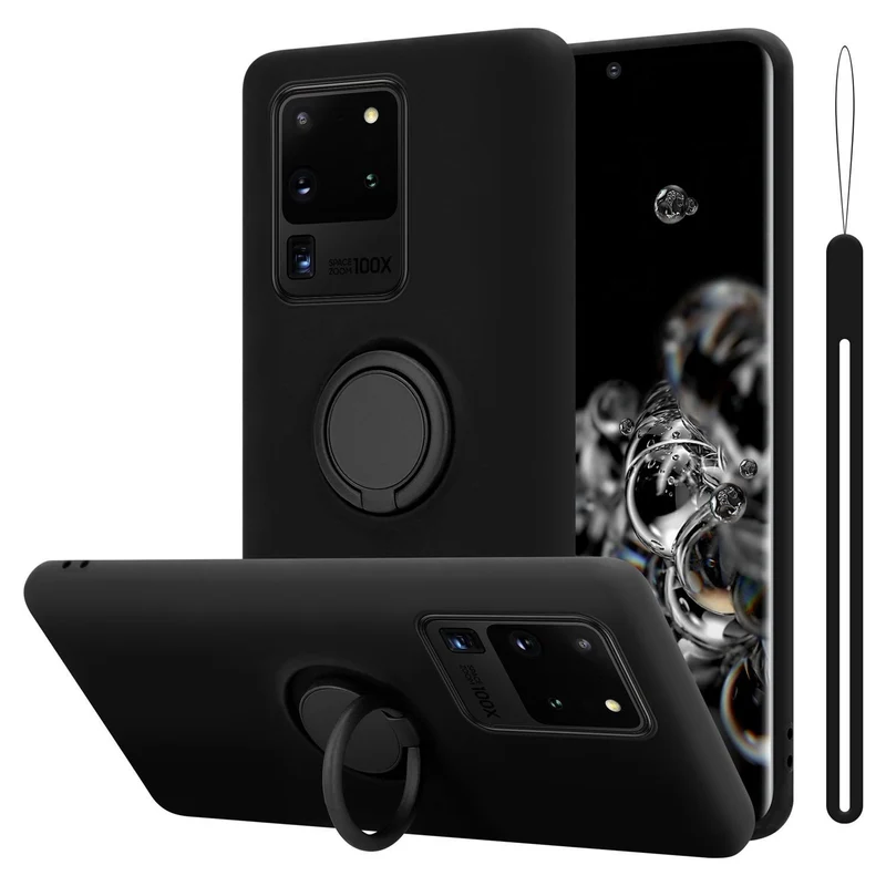 Cadorabo Hülle kompatibel mit Samsung Galaxy S20 ULTRA Schutzhülle aus flexiblem TPU Silikon mit Ring