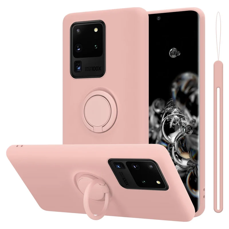 Cadorabo Hülle kompatibel mit Samsung Galaxy S20 ULTRA Schutzhülle aus flexiblem TPU Silikon mit Ring