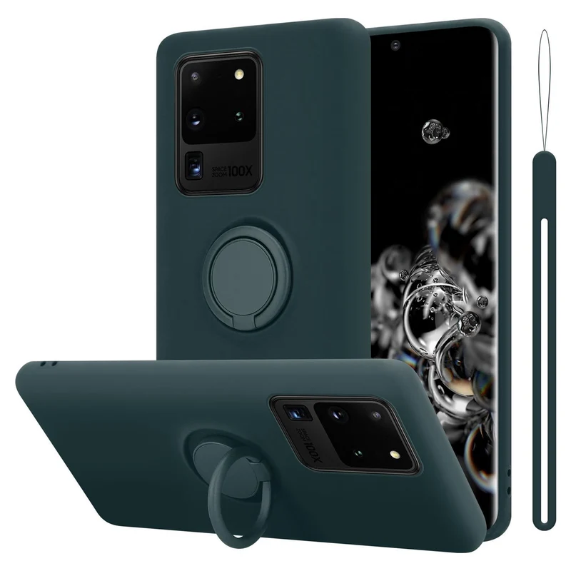Cadorabo Hülle kompatibel mit Samsung Galaxy S20 ULTRA Schutzhülle aus flexiblem TPU Silikon mit Ring