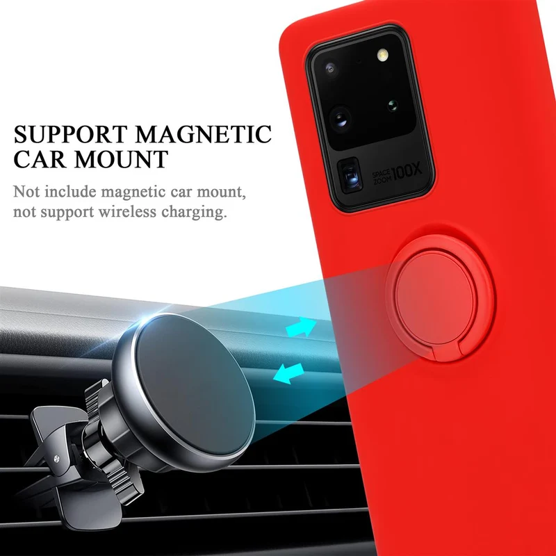 Cadorabo Hülle kompatibel mit Samsung Galaxy S20 ULTRA Schutzhülle aus flexiblem TPU Silikon mit Ring