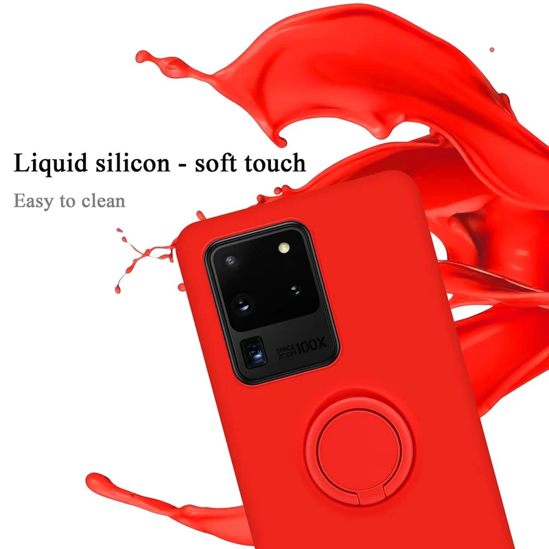 Cadorabo Hülle kompatibel mit Samsung Galaxy S20 ULTRA Schutzhülle aus flexiblem TPU Silikon mit Ring