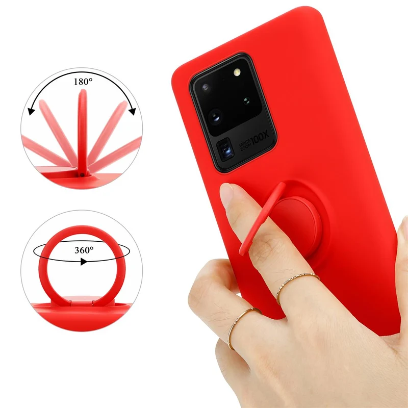 Cadorabo Hülle kompatibel mit Samsung Galaxy S20 ULTRA Schutzhülle aus flexiblem TPU Silikon mit Ring