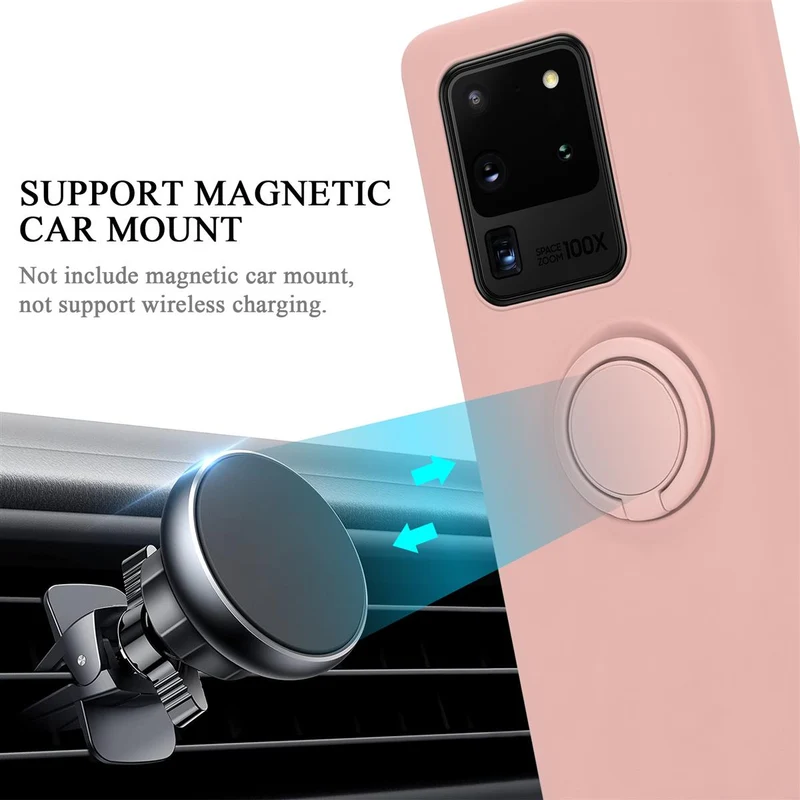 Cadorabo Hülle kompatibel mit Samsung Galaxy S20 ULTRA Schutzhülle aus flexiblem TPU Silikon mit Ring