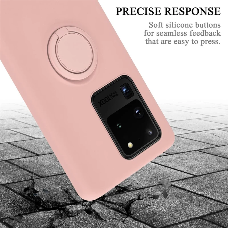 Cadorabo Hülle kompatibel mit Samsung Galaxy S20 ULTRA Schutzhülle aus flexiblem TPU Silikon mit Ring