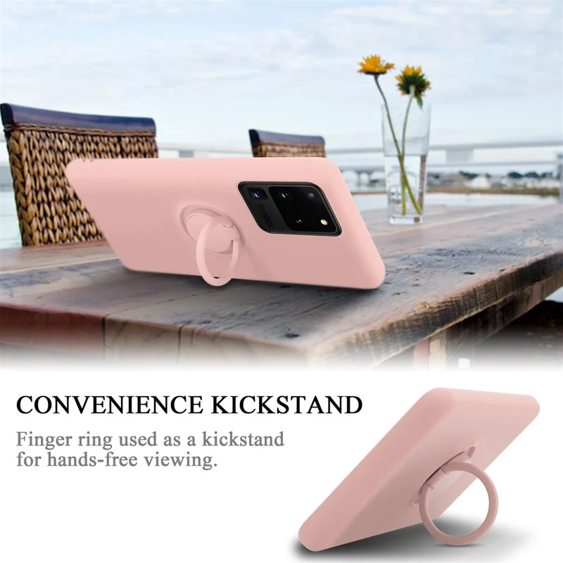 Cadorabo Hülle kompatibel mit Samsung Galaxy S20 ULTRA Schutzhülle aus flexiblem TPU Silikon mit Ring