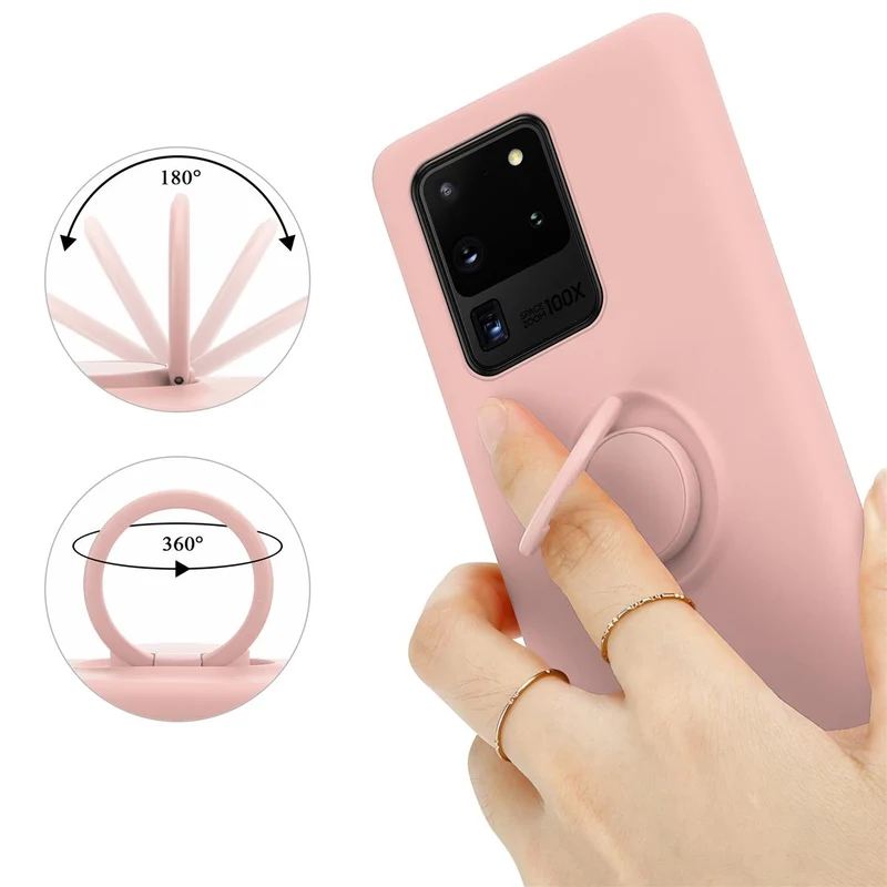 Cadorabo Hülle kompatibel mit Samsung Galaxy S20 ULTRA Schutzhülle aus flexiblem TPU Silikon mit Ring