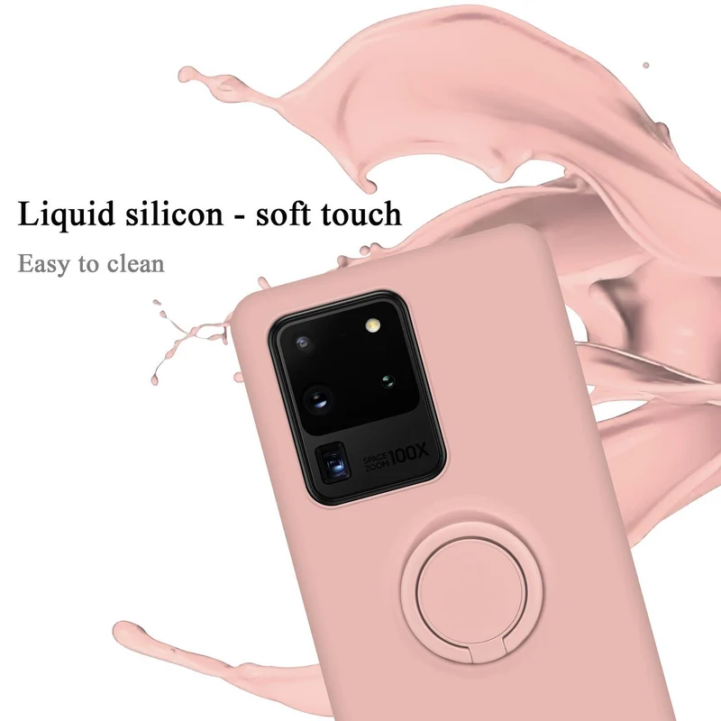 Cadorabo Hülle kompatibel mit Samsung Galaxy S20 ULTRA Schutzhülle aus flexiblem TPU Silikon mit Ring