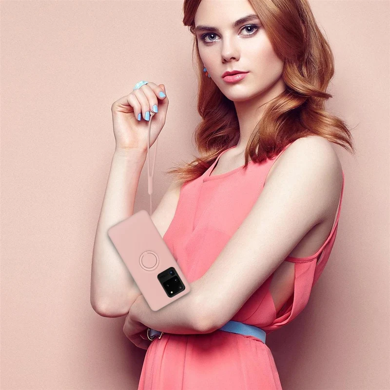 Cadorabo Hülle kompatibel mit Samsung Galaxy S20 ULTRA Schutzhülle aus flexiblem TPU Silikon mit Ring