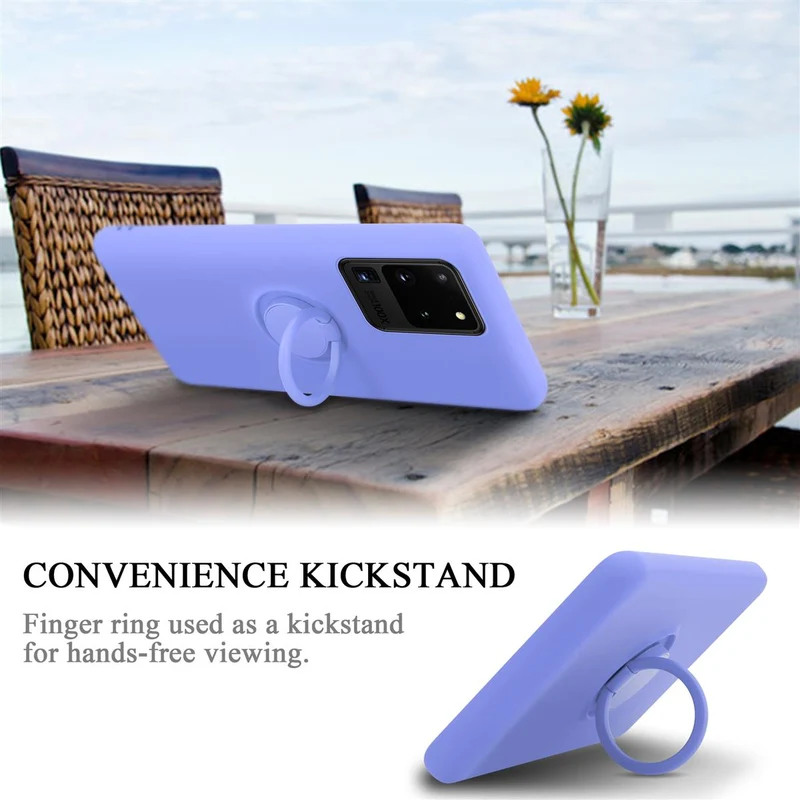 Cadorabo Hülle kompatibel mit Samsung Galaxy S20 ULTRA Schutzhülle aus flexiblem TPU Silikon mit Ring