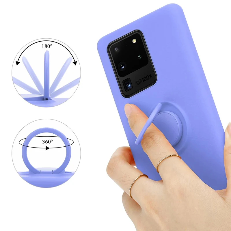 Cadorabo Hülle kompatibel mit Samsung Galaxy S20 ULTRA Schutzhülle aus flexiblem TPU Silikon mit Ring