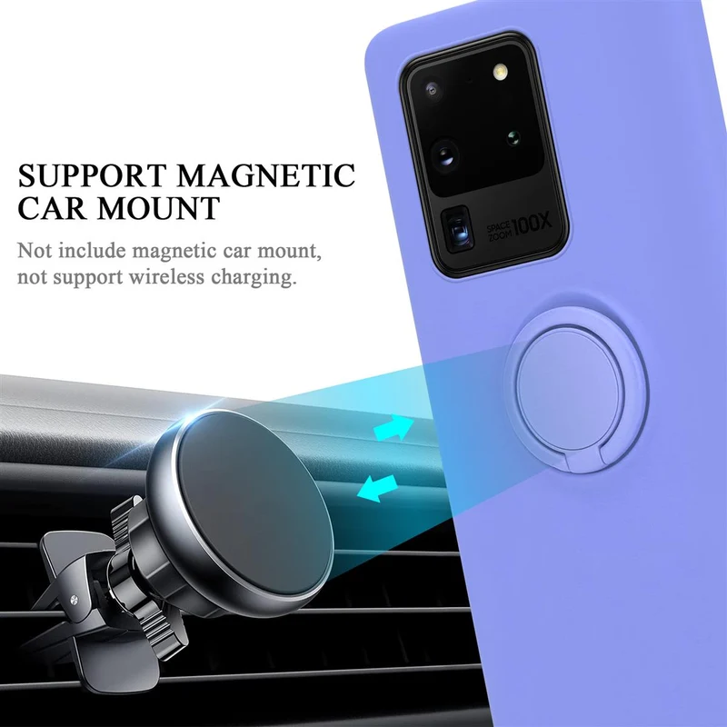 Cadorabo Hülle kompatibel mit Samsung Galaxy S20 ULTRA Schutzhülle aus flexiblem TPU Silikon mit Ring