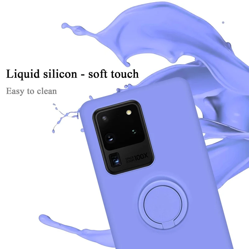 Cadorabo Hülle kompatibel mit Samsung Galaxy S20 ULTRA Schutzhülle aus flexiblem TPU Silikon mit Ring