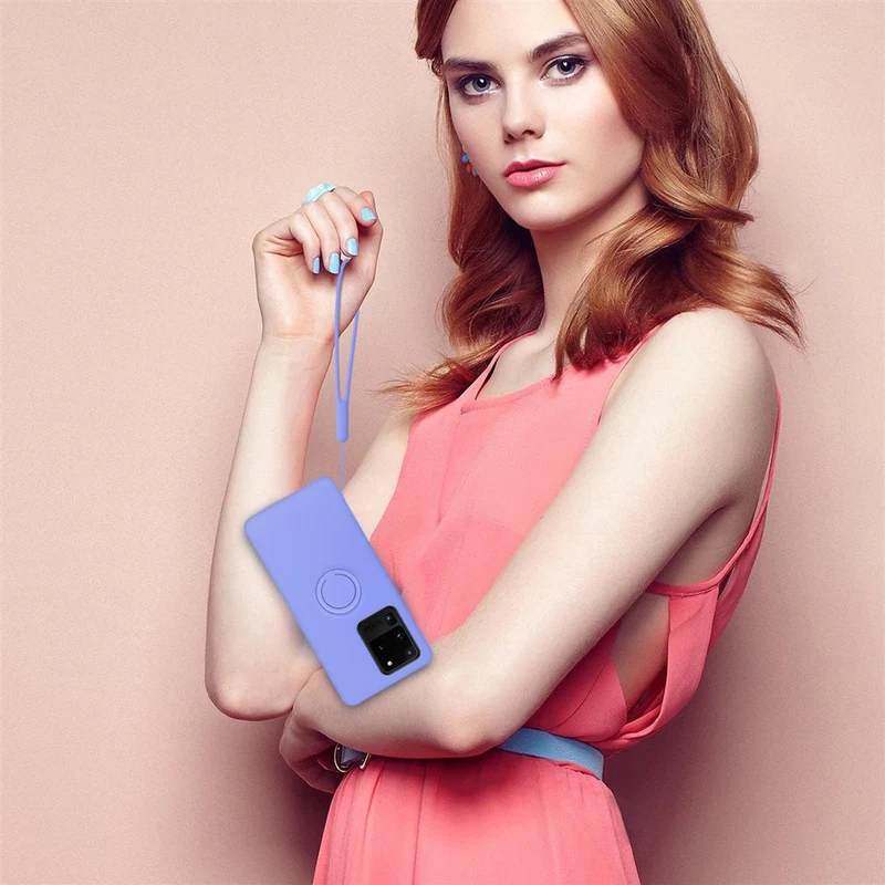 Cadorabo Hülle kompatibel mit Samsung Galaxy S20 ULTRA Schutzhülle aus flexiblem TPU Silikon mit Ring