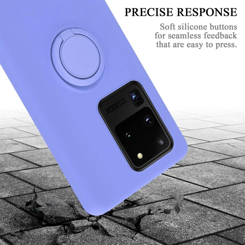 Cadorabo Hülle kompatibel mit Samsung Galaxy S20 ULTRA Schutzhülle aus flexiblem TPU Silikon mit Ring