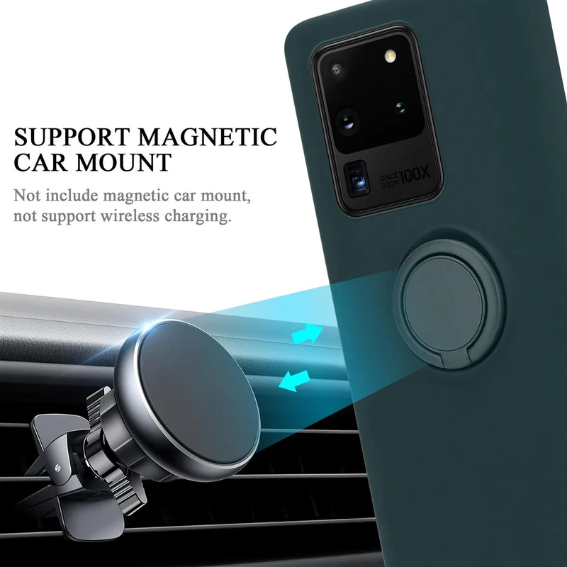 Cadorabo Hülle kompatibel mit Samsung Galaxy S20 ULTRA Schutzhülle aus flexiblem TPU Silikon mit Ring