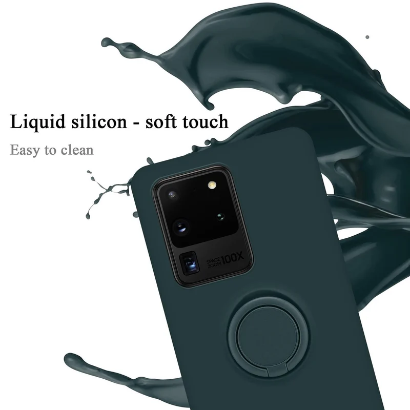 Cadorabo Hülle kompatibel mit Samsung Galaxy S20 ULTRA Schutzhülle aus flexiblem TPU Silikon mit Ring
