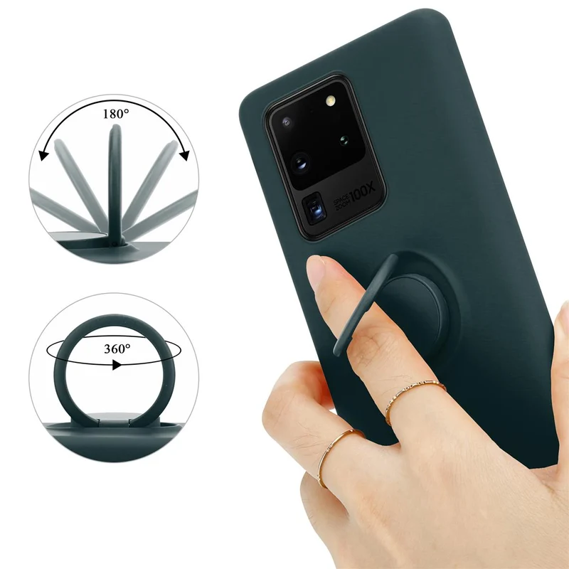 Cadorabo Hülle kompatibel mit Samsung Galaxy S20 ULTRA Schutzhülle aus flexiblem TPU Silikon mit Ring