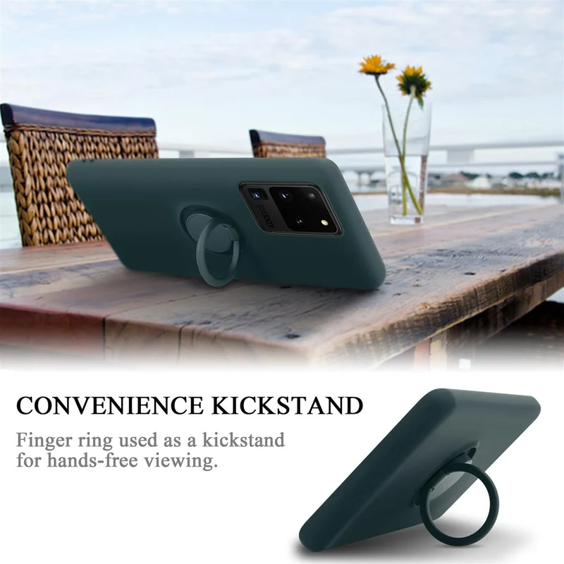 Cadorabo Hülle kompatibel mit Samsung Galaxy S20 ULTRA Schutzhülle aus flexiblem TPU Silikon mit Ring