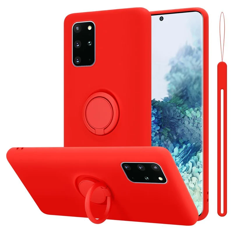 Cadorabo Hülle kompatibel mit Samsung Galaxy S20 PLUS Schutzhülle aus flexiblem TPU Silikon mit Ring