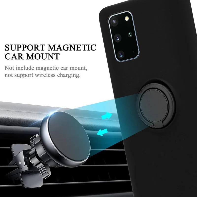 Cadorabo Hülle kompatibel mit Samsung Galaxy S20 PLUS Schutzhülle aus flexiblem TPU Silikon mit Ring
