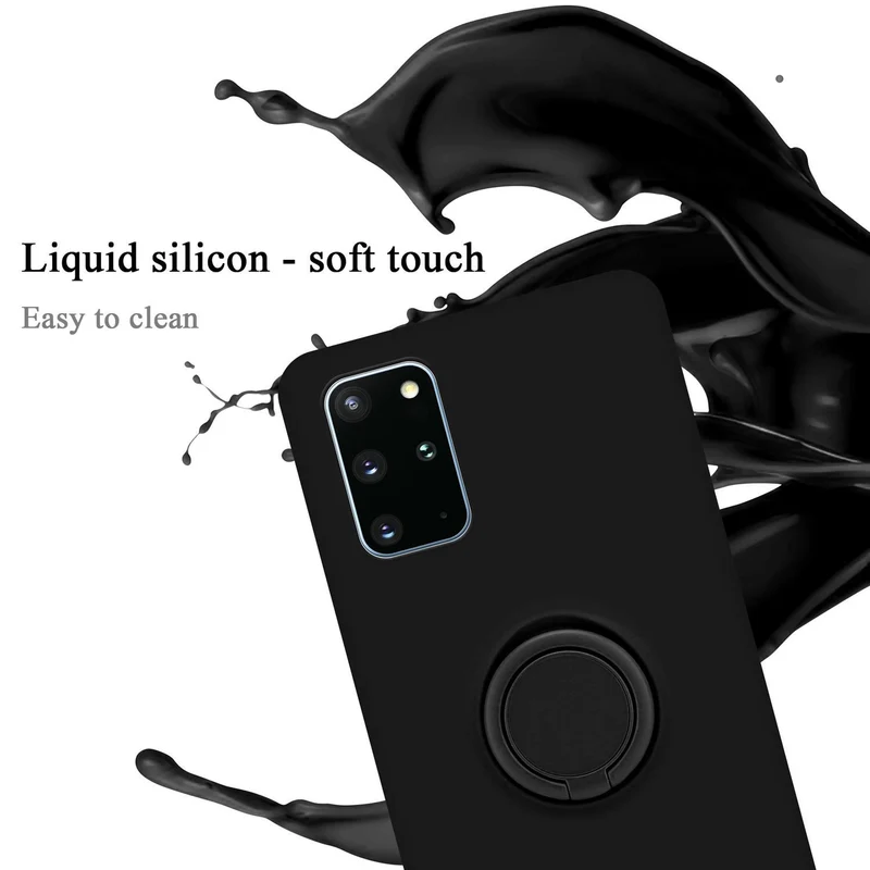 Cadorabo Hülle kompatibel mit Samsung Galaxy S20 PLUS Schutzhülle aus flexiblem TPU Silikon mit Ring